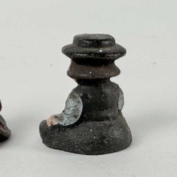 Vintage Cast Iron Amish Figurines Collectible Set of 2 Miniature Boy & Girl Rust - Picture 4 of 7